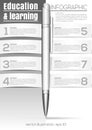 Education black and white infographic with ballpen