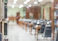 Education blur background of books on bookshelf in blurry school library, study room or classroom Royalty Free Stock Photo