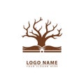 education book tree vector logo icon Royalty Free Stock Photo