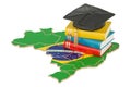 Education in Brazil concept, 3D rendering