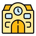 Education building icon vector flat Royalty Free Stock Photo
