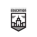 Education building - vector logo template concept illustration. Real estate abstract symbol. Construction creative sign.