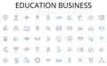 Education business line icons collection. Eloquence, Persuasion, Debate, Argumentation, Oratory, Rhetoric, Dialectic