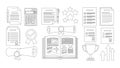 Education and Business Success Line Icons Set Royalty Free Stock Photo