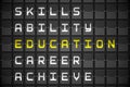 Education buzzwords on black mechanical board Royalty Free Stock Photo