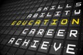 Education buzzwords on black mechanical board Royalty Free Stock Photo