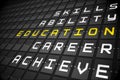 Education buzzwords on black mechanical board Royalty Free Stock Photo