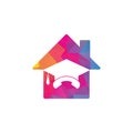 Education Call home shape concept vector logo design