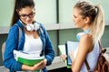 Education, campus, friendship and people concept. Group of happy students outdoor Royalty Free Stock Photo