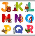 Education Cartoon Alphabet Letters for Kids Royalty Free Stock Photo