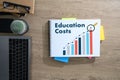 Education chart that is showing a rising trend in education costs Financial analysis Royalty Free Stock Photo