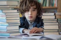 Tired and bored student, difficult school homework Royalty Free Stock Photo