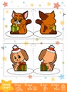 Education Christmas Paper Crafts for children, Dog and Cat