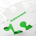 Education concept: Achievement on puzzle background