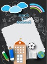 Education concept, back to school banner,flat icon style Royalty Free Stock Photo