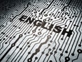 Education concept: circuit board with English Royalty Free Stock Photo