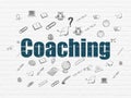 Education concept: Coaching on wall background Royalty Free Stock Photo