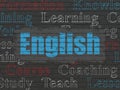 Education concept: English on wall background Royalty Free Stock Photo