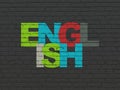 Education concept: English on wall background Royalty Free Stock Photo