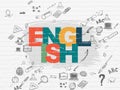 Education concept: English on wall background Royalty Free Stock Photo