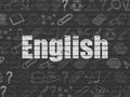 Education concept: English on wall background Royalty Free Stock Photo