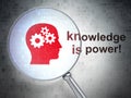 Education concept: Head Gears and Knowledge Is