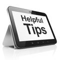 Education concept: Helpful Tips on tablet pc