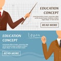 Education Concept Horizontal Banners Royalty Free Stock Photo