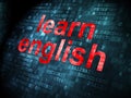 Education concept: Learn English on digital background