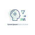 Education concept logo, human head icon, psychology and neuroscience