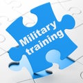 Education concept: Military Training on puzzle background