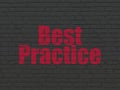 Education concept: Best Practice on wall background Royalty Free Stock Photo