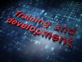 Education concept: Red Training and Development on digital background Royalty Free Stock Photo