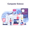 IT education concept. Student write software and create code Royalty Free Stock Photo