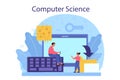 IT education concept. Student write software and create code Royalty Free Stock Photo