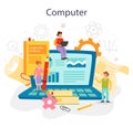 IT education concept. Student write software and create code for computer Royalty Free Stock Photo