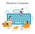 IT education concept. Student write software and create code for computer Royalty Free Stock Photo