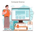 IT education concept. Student write software and create code Royalty Free Stock Photo