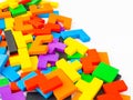 Education concept- The tangram puzzle colorful wooden Royalty Free Stock Photo