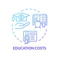 Education costs blue gradient concept icon Royalty Free Stock Photo