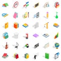 Education in country icons set, isometric style Royalty Free Stock Photo