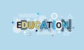 Education Creative Word Over Abstract Geometric Shapes Background Web Banner Royalty Free Stock Photo