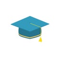 Education Cup on White Background. Student Graduation Hat. Flat Vector Illustration Royalty Free Stock Photo