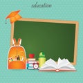 Education design background with school bag. Royalty Free Stock Photo