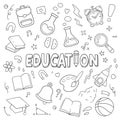 Education doodle. Education Cute vector