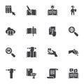 Education and e-learning vector icons set Royalty Free Stock Photo