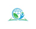 Education Earth Leaf And Human Life Logo Design Royalty Free Stock Photo
