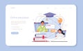 Education ecosystem web banner or landing page. Multidisciplinary Royalty Free Stock Photo