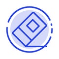 Education, Eraser, Stationary Blue Dotted Line Line Icon