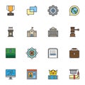 Education filled outline icons set Royalty Free Stock Photo